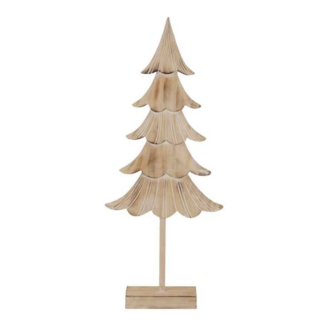 Hill Interiors Rustic Fir Tree Christmas Decoration Brown Brown/White 41cm x 6cm x 22cm 1