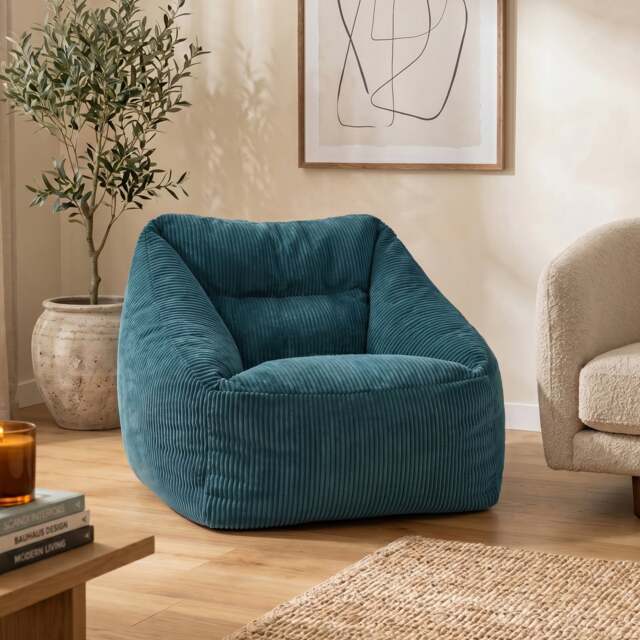 Natalia Large Beanbag Corduroy Teal Green Teal XL 1
