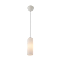 Nordlux Miella Indoor Pendant Light White Glass E27 Fluted - Mains Powered, IP20