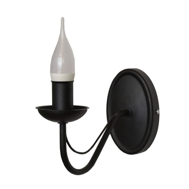 Malbo Candle Wall Lamp Black 25cm