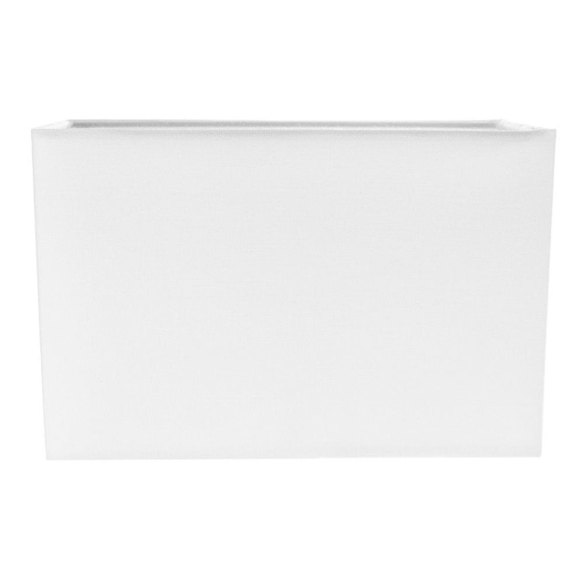 Contemporary and Stylish White Linen Fabric Rectangular Lamp Shade White White 1
