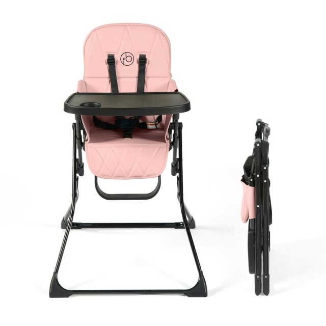 Flip Magic Fold Highchair (Blush Pink) – From Sitting Up to 15kg, 5-Point Safety Harness, Removable Tray, Quick One-Hand Fold, Compact Slimline, Easy Storage