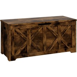 Yaheetech 132L Rustic Farmhouse Style Storage Bench-Rustic Brown Brown Rustic Browm 100 cm L × 40 cm W × 46.5 cm H 1