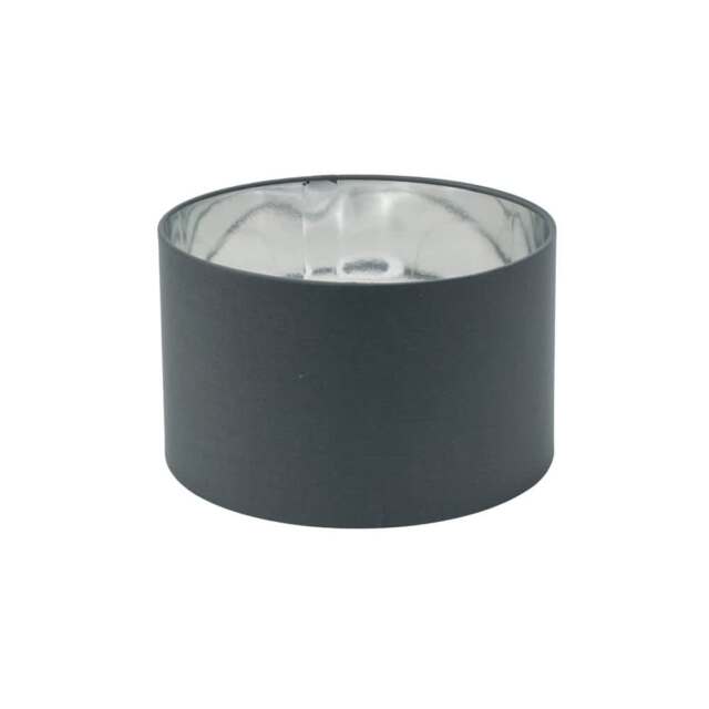 ValueLights Reni Small Charcoal Fabric Chrome Shade and Bulb
