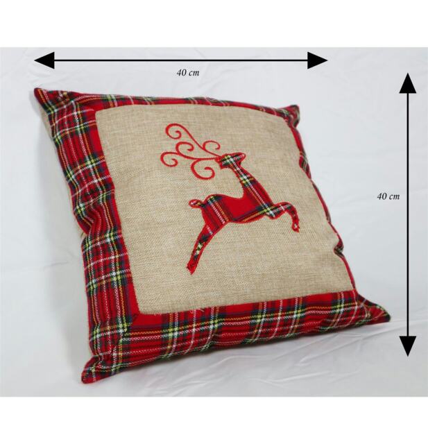 Hessian Home Bedroom Office Decorations Burlap Cotton Linen Printed Pillow Covers Reindeer 40x40cm 40x40cm