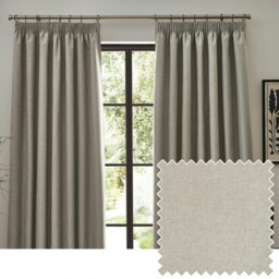 furn. Dawn Blackout Linen Pencil Pleat Curtains (W)117cm x (D)137cm Multi