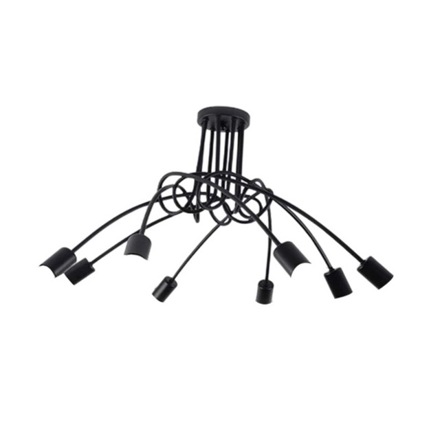 Ceiling Lamp Lighting Curved Design Hanging Lights 8 Heads Lighting & Ceiling Fans Black
