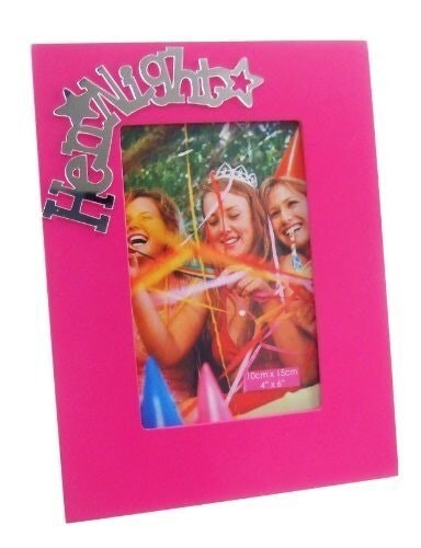 "Electric Pink ""Hen Night"" 4"" x 6"" Photo Frame In a Gift Box"