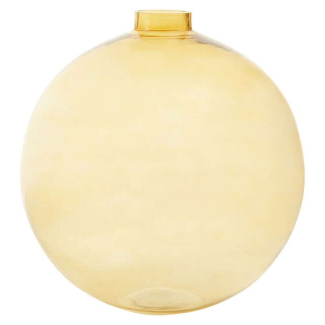 Orsina Amber Glass Vase, Warm Elegance of Amber Vase for Any Decor, Luxury Bottle Design Gold Colour Modern Vase