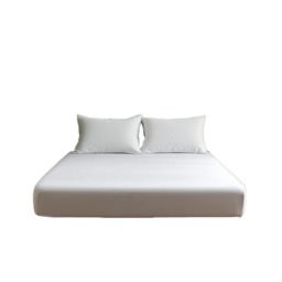Luxury 400TC Sateen Soft Touch Hotel Quality Fitted Sheet Bed Linen 40cm Extra Deep Skirt White Single