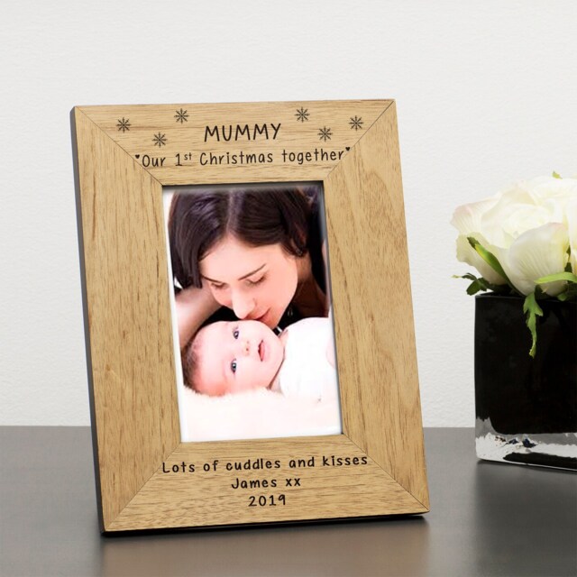 Personalised Mummy Our 1st Christmas Together Wood Picture Frame 6x4