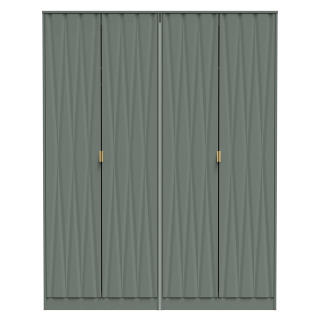 Dallas Tall 4 Door Wardrobe in Reed Green (Ready Assembled) Green Reed Green
