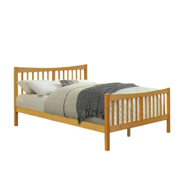 4ft6 Double Wooden Bed Frame In Pine