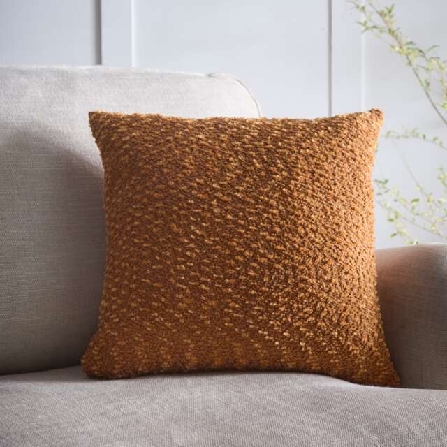 Portfolio Home Boucle Burnt Orange Textured Filled Cushion 45x45cm