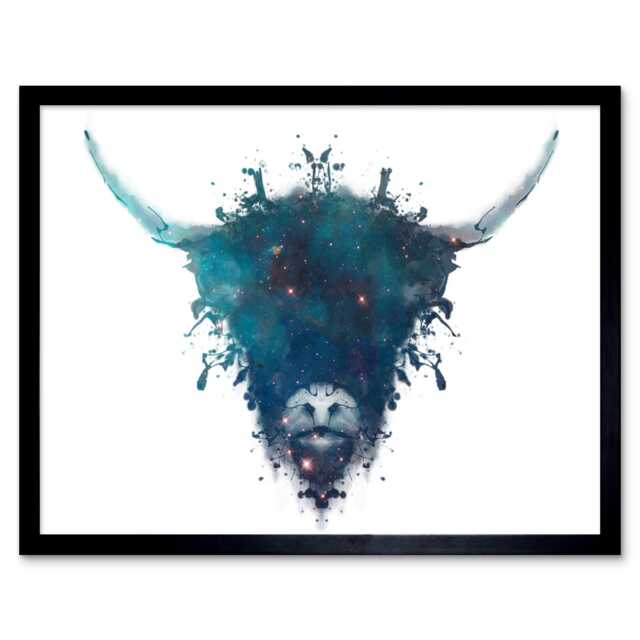 "Ink Space Highland Cow Home Decor 12x16"" Framed Wall Art Print"