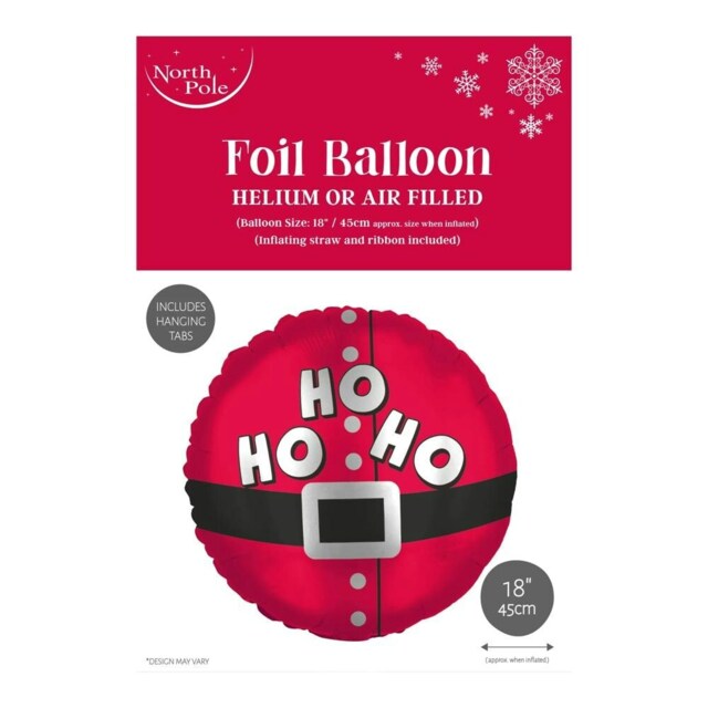 "Pack of 6 18"" Santa Ho Ho Christmas Foil Balloons"