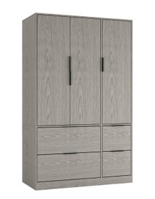 FUJI 3 Door 4 Drawer Wardrobe Grey Cedar Grey & Cedar Grey 117 x 55 x 8.5 1