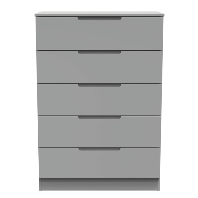 Lucca 5 Drawer Chest of Drawers in Dusk Grey (Ready Assembled) Grey Dusk Grey