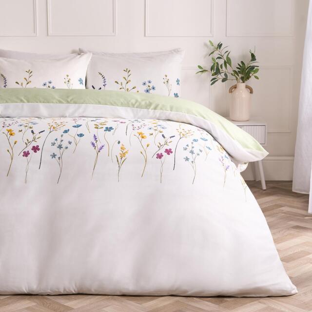 OHS Floral Border Bedding Set Microfibre Duvet Cover with Pillowcase Multi Single