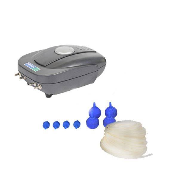 Hozelock Air Pump & Accessories Including Hose & Air Stone and Check Valve Black, 640 Litres Per Hour