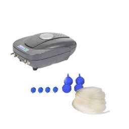 Hozelock Air Pump & Accessories Including Hose & Air Stone and Check Valve Black, 640 Litres Per Hour