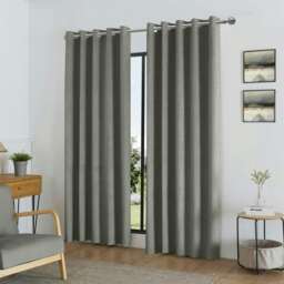 Temple Velvet Ring Top Blackout Curtains - 168cm x 229cm - Silver