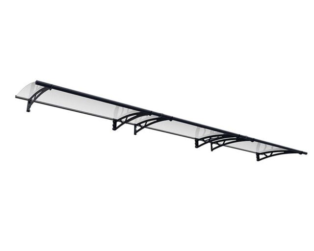 Patio Cover Altair Door Awning Canopy 4500 Clear - Acrylic - L453.5 x W91.5 x H17.5 cm - Grey Grey