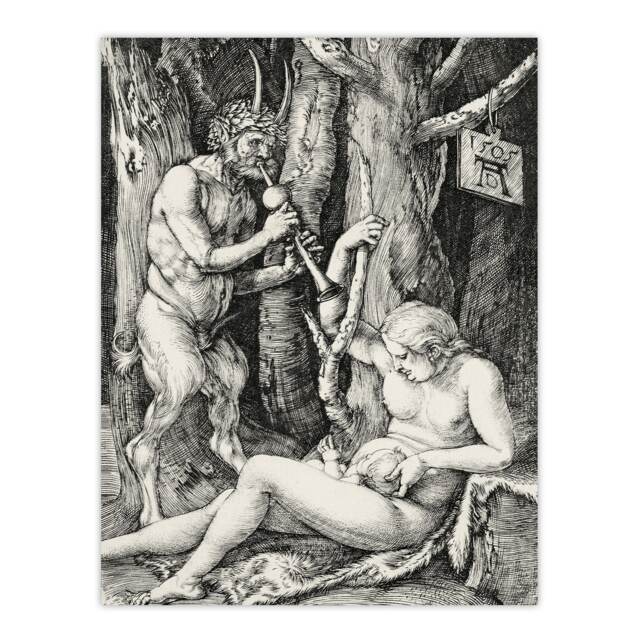 "Satyr Family Greek Mythology Albrecht Durer Wall Art Poster Print 12X16"""