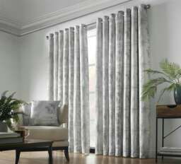 Fij Ring Top Lined Curtains - 117cm x 183cm - Silver