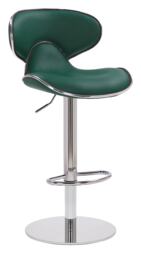 Deluxe Carcaso Faux Leather Bar Stool, Adjustable Swivel, Weighted Base Green