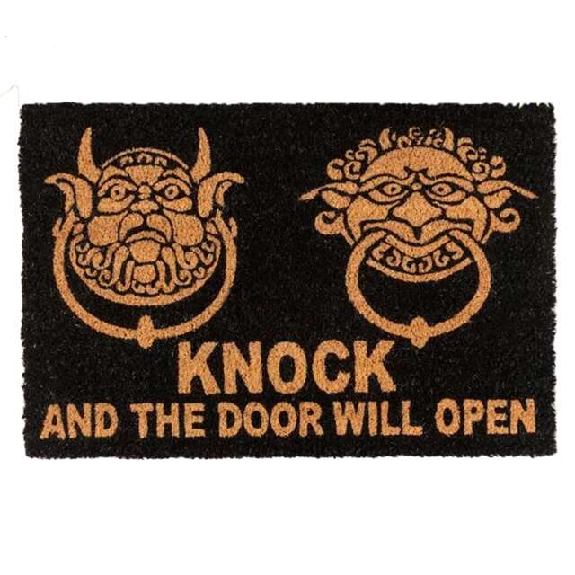 Labyrinth Knock And The Door Will Open Door Mat Black Black/Brown One Size 1