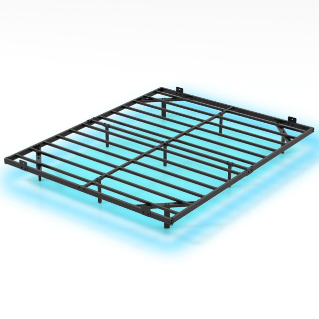 COSTWAY King Size Floating Bed Frame with LED Lights
