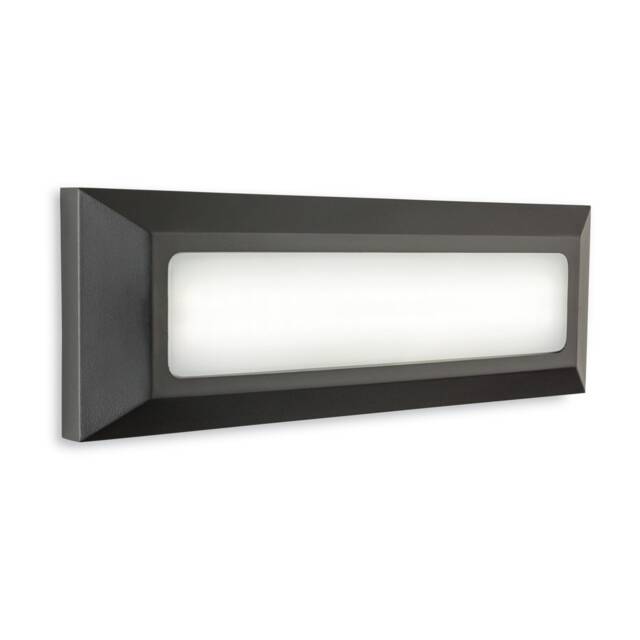 Shine Outdoor Integrated LED Surface Mounted Wall & Step Light Rectangle Graphite IP65