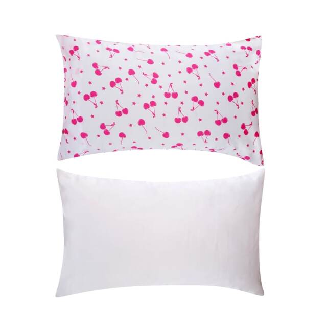 SMUG Soft Satin Pillowcase Set - Starlit Cherry Print