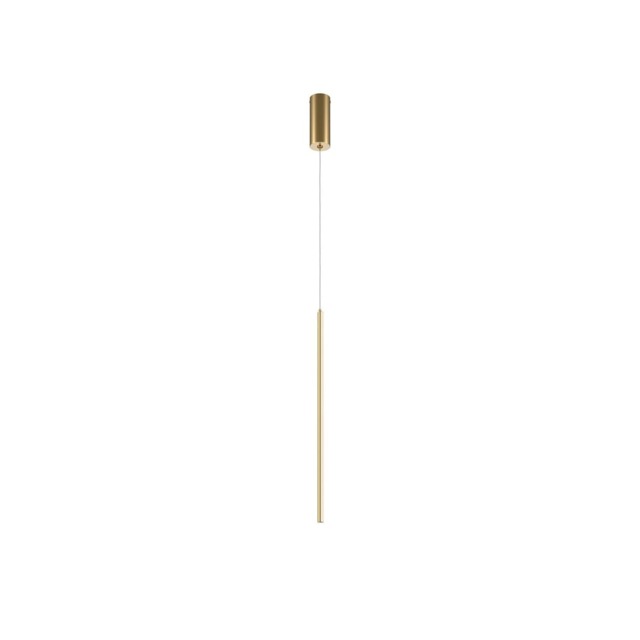 Halo Modern Slim Pendant Ceiling Light Brass 750lm White Shade