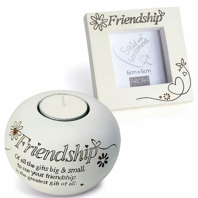 Sentiment Tealight & Frame Set - Friendship Multi One Size