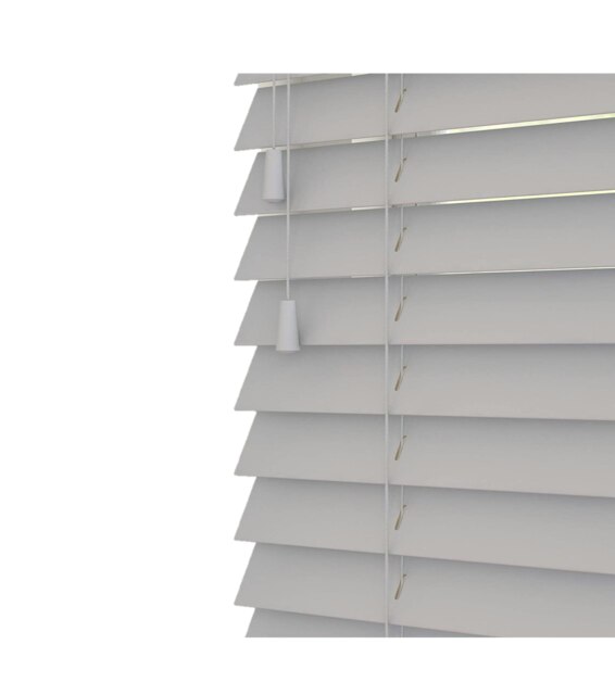 60cm Relaxed Grey Wooden Venetian Blinds With Strings (130cm drop) Grey Grey