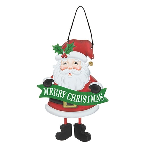 Merry Christmas Santa Claus Hanging Decorative Metal Sign