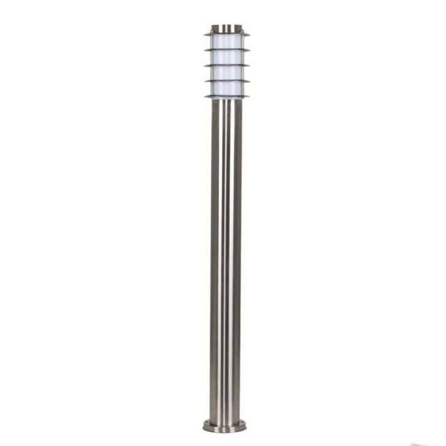 ValueLights 4 Pack Outdoor Stainless Steel Wired Bollard Lantern Light Posts