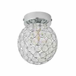 ValueLights Ella Chrome Sphere Globe Jewel Flush Ceiling Light Chrome