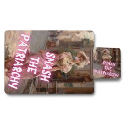 Set Of 12 Placemats And Coasters 11x8 Placemats 3.7x3.7 Coasters Wood Bottom