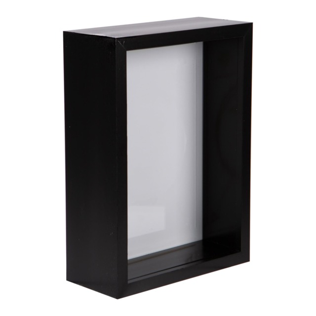 "Nicola Spring 5 x 7"" Deep Photo Frame - Black - 3D Deep Box Picture Frame Portrait Display Case (20 x 15cm)"