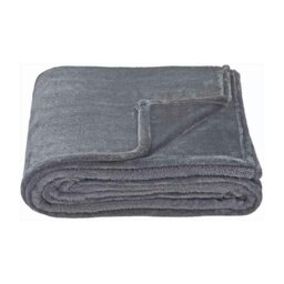 Brand Lab Fleece Plain Blanket - Charcoal - 200cm x 150cm