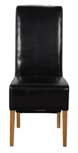 Montana Leather Dining Chairs for Dining Room or Kitchen Black Black