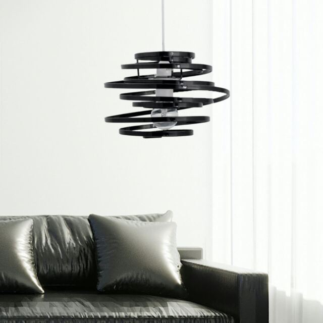Black Metal Swirl Easy Fit Light Shade Black Medium 1