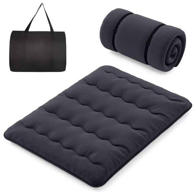 COSTWAY King Size Japanese Floor Mattress Futon Mattress 200x150x10cm-Black