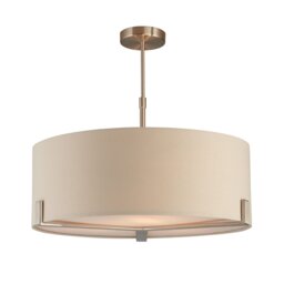 Hayfield Multi Arm Pendant Light Satin Nickel Plate, Slate Grey Fabric