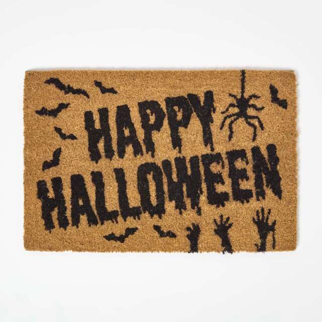 Homescapes Happy Halloween Non-Slip Coir Doormat, 40 x 60 cm