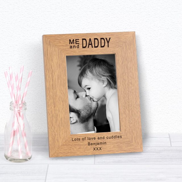 Personalised Me and Daddy Wood Picture Frame 7 x 5 Fathers Day Dad
