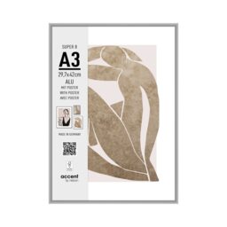 Accent by Nielsen Super 8 Aluminium Picture Frame with Art Print - Silver - A3 (29.7x42cm)